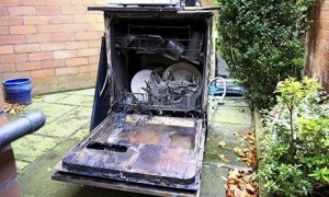 Dishwasher caught fire